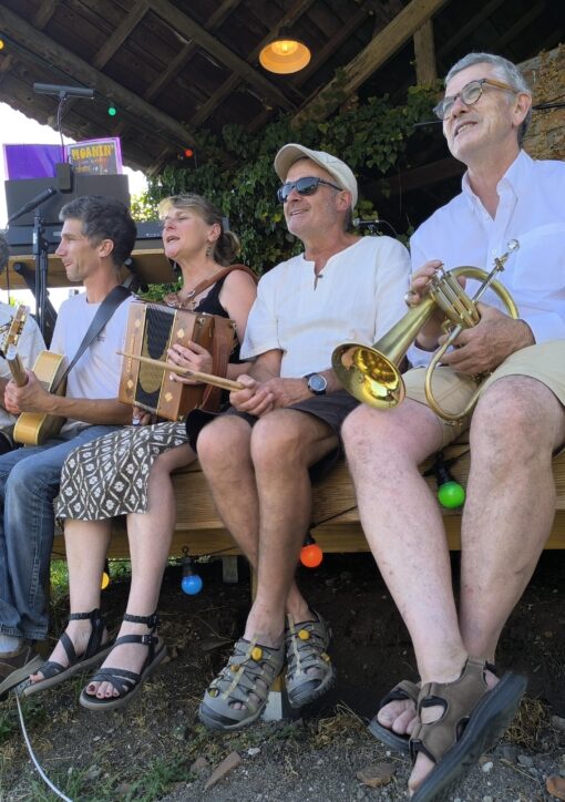 Le groupe en concert.
