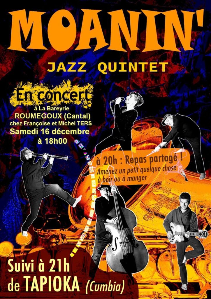 Affiche du concert de Chez Michel et Françoise du Samedi 16 Décembre 2023.